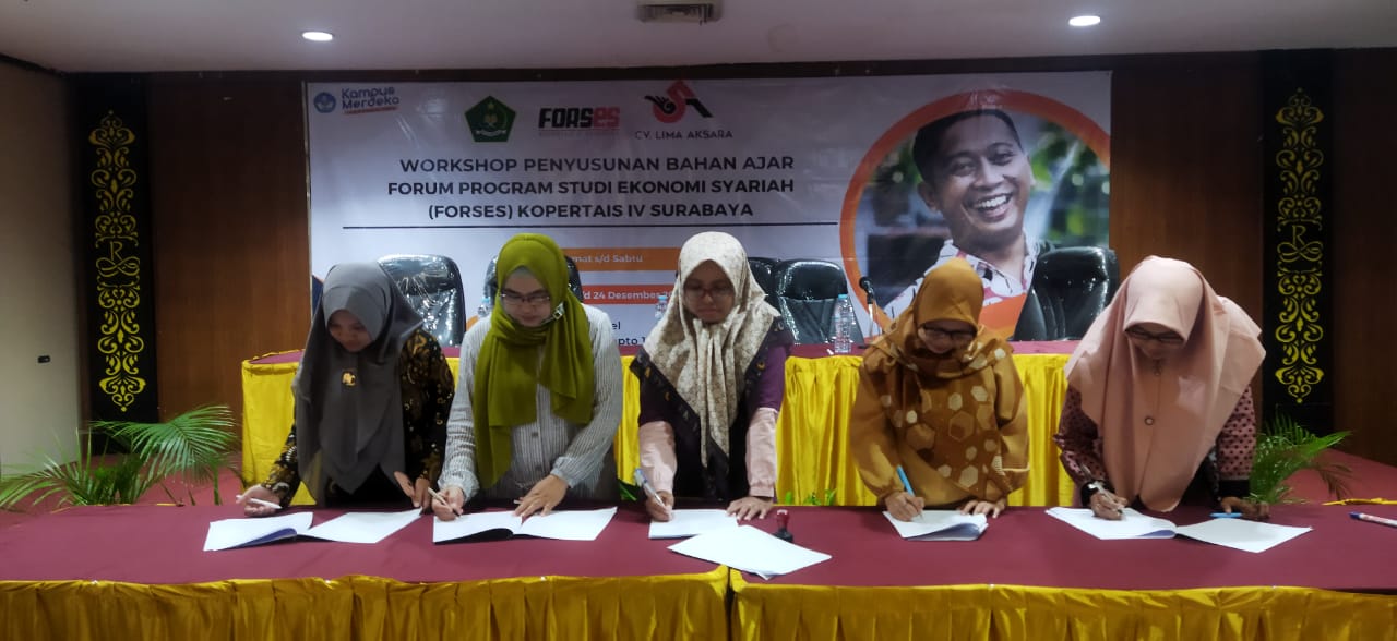 Workshop penulisan Bahan Ajar dan Penandatanganan MoU Kaprodi se Kopertais IV Surabaya