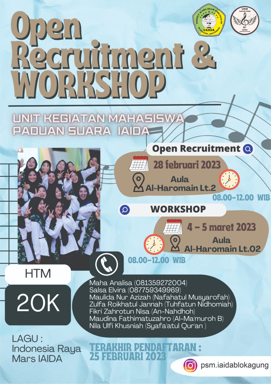 Recruitment and Workshop UKM Paduan Suara IAIDA